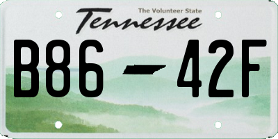 TN license plate B8642F