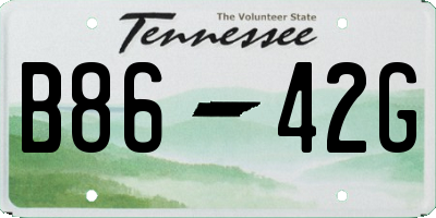 TN license plate B8642G
