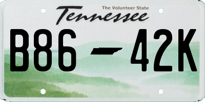 TN license plate B8642K