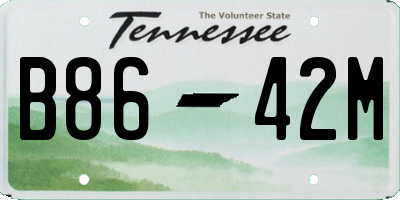 TN license plate B8642M