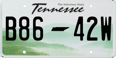 TN license plate B8642W