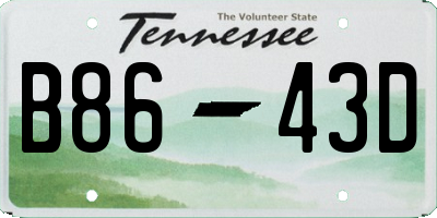 TN license plate B8643D