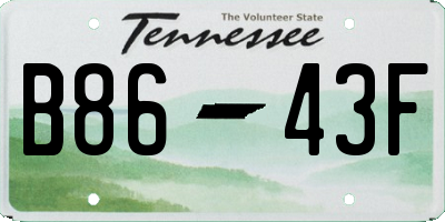 TN license plate B8643F