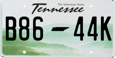 TN license plate B8644K