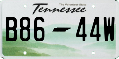 TN license plate B8644W