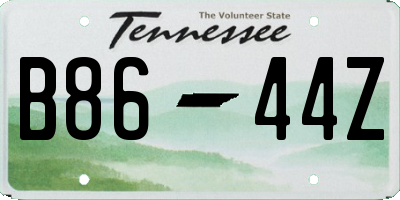 TN license plate B8644Z