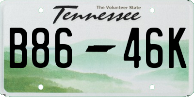 TN license plate B8646K
