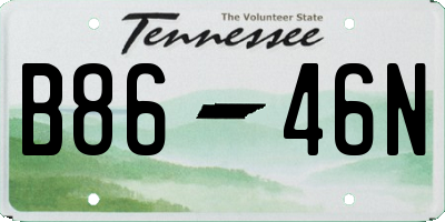 TN license plate B8646N