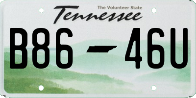 TN license plate B8646U