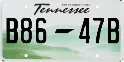 TN license plate B8647B