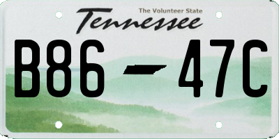 TN license plate B8647C
