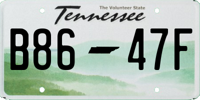 TN license plate B8647F
