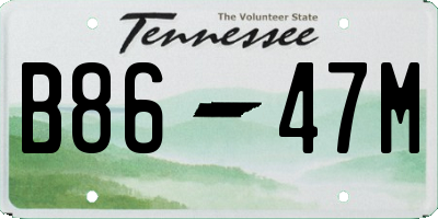 TN license plate B8647M
