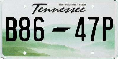 TN license plate B8647P