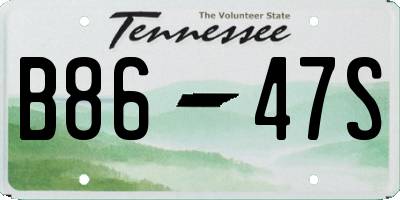 TN license plate B8647S
