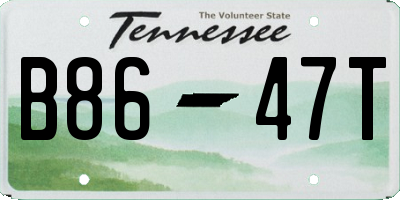 TN license plate B8647T