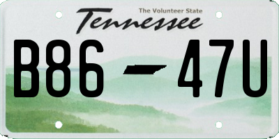 TN license plate B8647U