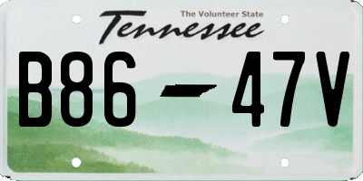 TN license plate B8647V