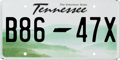 TN license plate B8647X