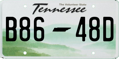 TN license plate B8648D
