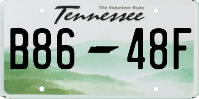 TN license plate B8648F