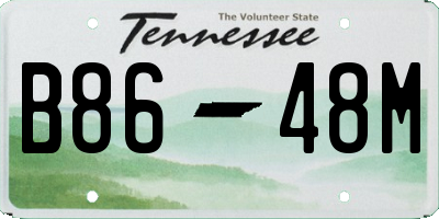 TN license plate B8648M