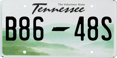 TN license plate B8648S