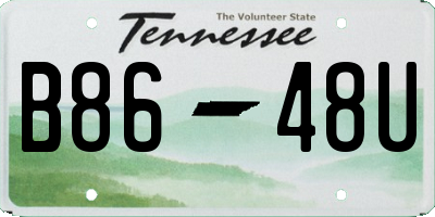 TN license plate B8648U