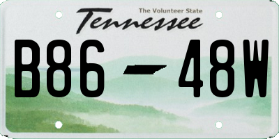 TN license plate B8648W