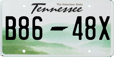 TN license plate B8648X