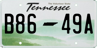 TN license plate B8649A