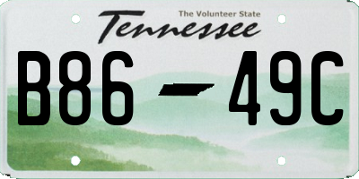 TN license plate B8649C
