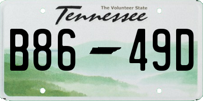 TN license plate B8649D