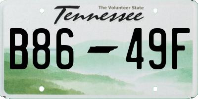 TN license plate B8649F