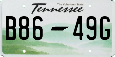 TN license plate B8649G