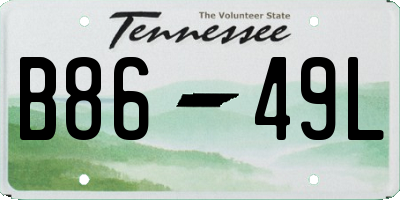 TN license plate B8649L