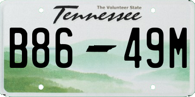 TN license plate B8649M