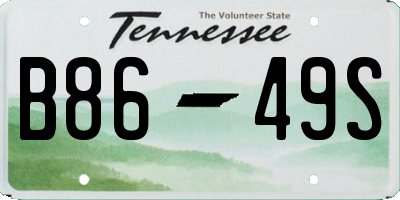TN license plate B8649S
