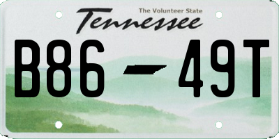 TN license plate B8649T