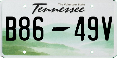 TN license plate B8649V
