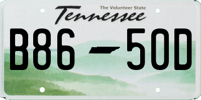 TN license plate B8650D
