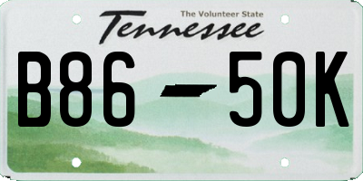TN license plate B8650K