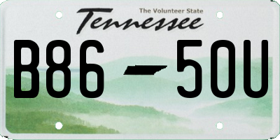 TN license plate B8650U