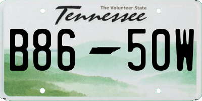 TN license plate B8650W