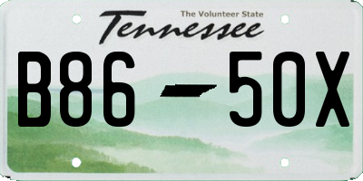 TN license plate B8650X