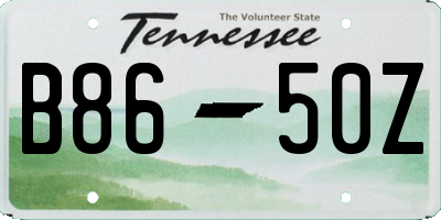 TN license plate B8650Z