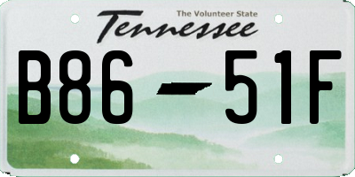 TN license plate B8651F