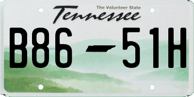 TN license plate B8651H