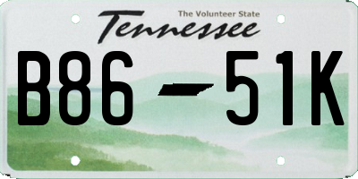 TN license plate B8651K