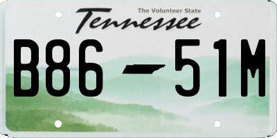 TN license plate B8651M